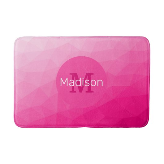 Monogram van het hete roze gradiënt van het Geomet Badmat (Voorkant)