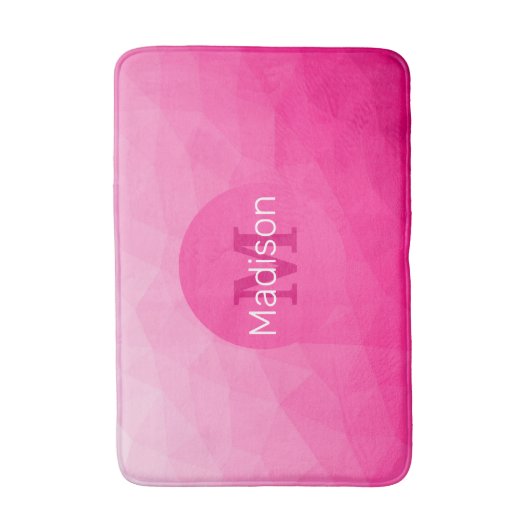 Monogram van het hete roze gradiënt van het Geomet Badmat (Voorkant Verticaal)