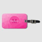 Monogram van het hete roze gradiënt van het Geomet Bagagelabel (Voorkant (horizontaal))