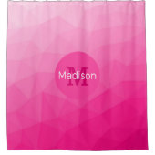 Monogram van het hete roze gradiënt van het Geomet Douchegordijn (Voorkant)