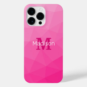 Monogram van het hete roze gradiënt van het Geomet iPhone 14 Pro Max Hoesje