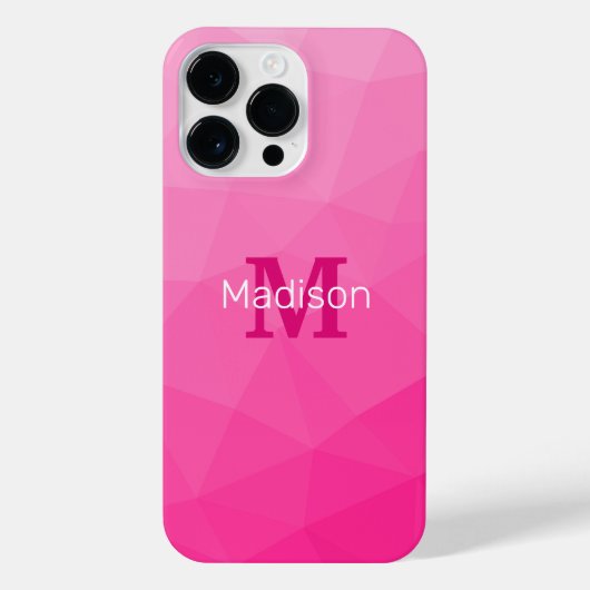 Monogram van het hete roze gradiënt van het Geomet iPhone Hoesje (Achterkant)