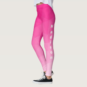 Monogram van het hete roze gradiënt van het Geomet Leggings
