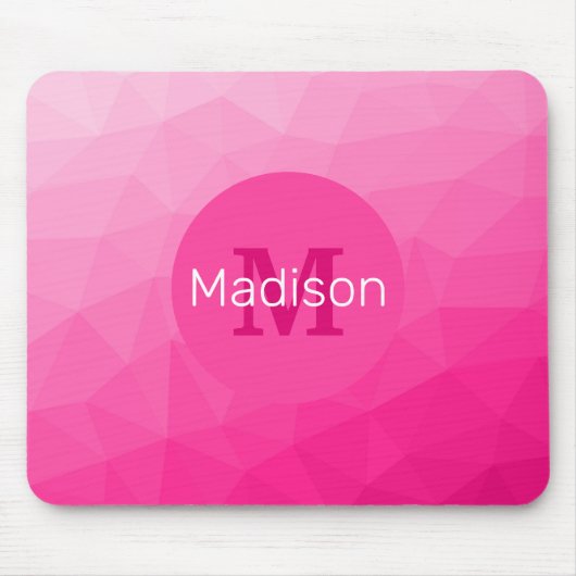 Monogram van het hete roze gradiënt van het Geomet Muismat (Voorkant)