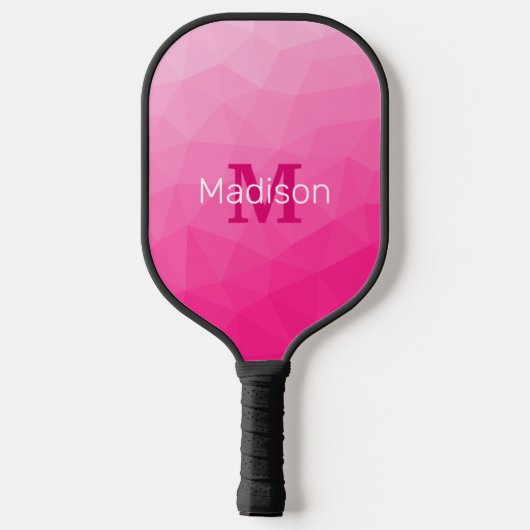 Monogram van het hete roze gradiënt van het Geomet Pickleball Paddle (Achterkant)
