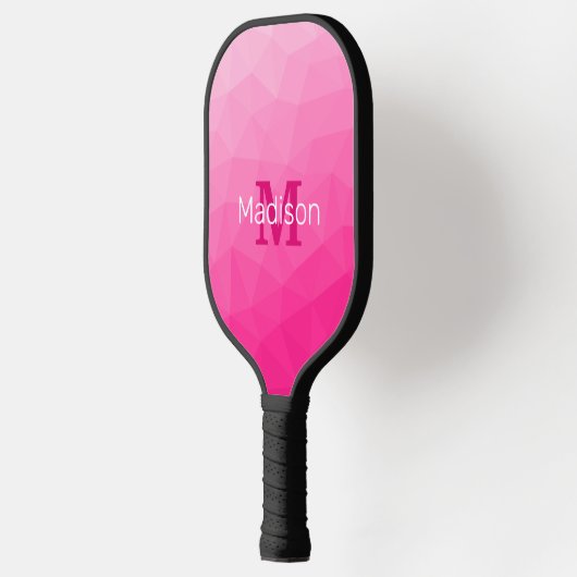 Monogram van het hete roze gradiënt van het Geomet Pickleball Paddle (Links)