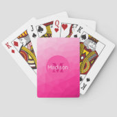 Monogram van het hete roze gradiënt van het Geomet Pokerkaarten (Achterkant)