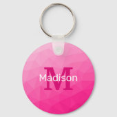Monogram van het hete roze gradiënt van het Geomet Sleutelhanger (Voorkant)