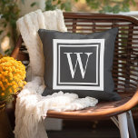 Monogram van het Klassieke plein van de Kool van d Buitenkussen<br><div class="desc">Ontwerp uw eigen douane gooit kussen in om het even welke kleurencombinatie om met uw huisdecor in om het even welke ruimte perfect te coördineren! Gebruik de ontwerphulpmiddelen om de achtergrondkleur en de vierkante grenskleur te veranderen, of voeg uw eigen tekst toe om een naam, een monogram initiaal of een...</div>