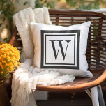 Monogram van het Klassieke plein van de Kool van d Buitenkussen<br><div class="desc">Ontwerp uw eigen douane gooit kussen in om het even welke kleurencombinatie om met uw huisdecor in om het even welke ruimte perfect te coördineren! Gebruik de ontwerphulpmiddelen om de achtergrondkleur en de vierkante grenskleur te veranderen, of voeg uw eigen tekst toe om een naam, een monogram initiaal of een...</div>