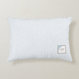 Monogram van het Manuscript Blue Stripe Fleur de L Accent Kussen