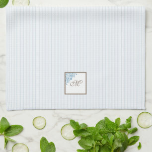 Monogram van het Manuscript Blue Stripe Fleur de L Theedoek