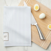 Monogram van het Manuscript Blue Stripe Fleur de L Theedoek (Quarter Fold)