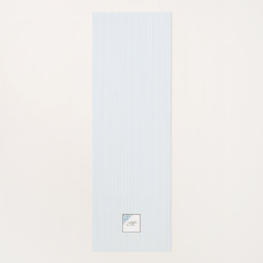 Monogram van het Manuscript Blue Stripe Fleur de L Yogamat (Achterkant)