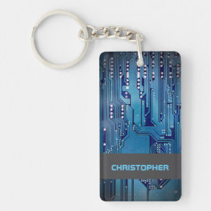 Monogram van het mededelingenbord van de blauwe Co Sleutelhanger