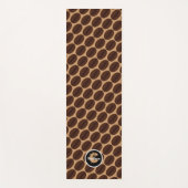 Monogram van het model Cool Brown Coffee bonen Yogamat (Voorkant)