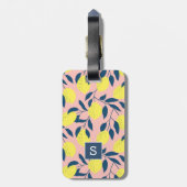 Monogram van het moderne fruitpatroon bagagelabel (Achterkant verticaal)