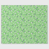 Monogram van het moderne groene krullingspatroon cadeaupapier (Vlak)