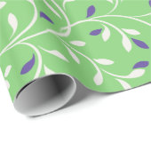 Monogram van het moderne groene krullingspatroon cadeaupapier (Rol Hoek)