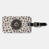 Monogram van het moderne kathedaap bagagelabel (Voorkant horizontaal)