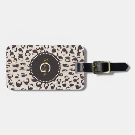 Monogram van het moderne kathedaap bagagelabel