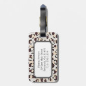 Monogram van het moderne kathedaap bagagelabel (Achterkant verticaal)