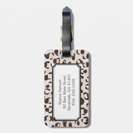 Monogram van het moderne kathedaap bagagelabel (Achterkant verticaal)