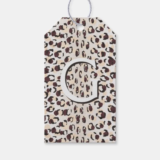 Monogram van het moderne kathedaap cadeaulabel (Voorkant)