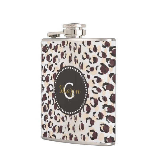 Monogram van het moderne kathedaap heupfles (Links)