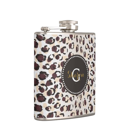 Monogram van het moderne kathedaap heupfles (Rechts)