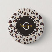 Monogram van het moderne kathedaap ronde button 5,7 cm (Voorkant)