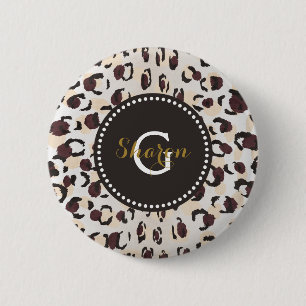 Monogram van het moderne kathedaap ronde button 5,7 cm