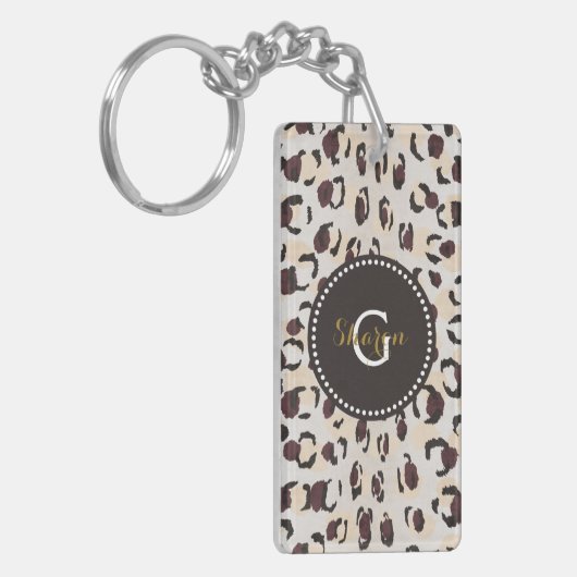 Monogram van het moderne kathedaap sleutelhanger (Voorkant Links)