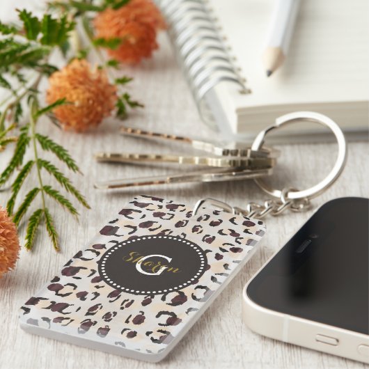 Monogram van het moderne kathedaap sleutelhanger (Voorkant Rechts)