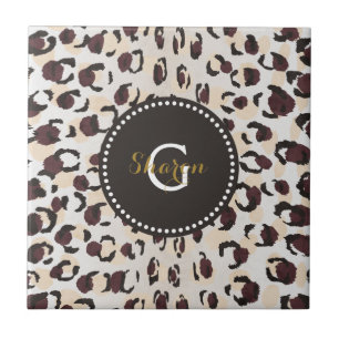 Monogram van het moderne kathedaap tegeltje