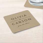 Monogram van het moderne Kraft- en Zwarte Weddensc Kartonnen Onderzetters (Schuin)