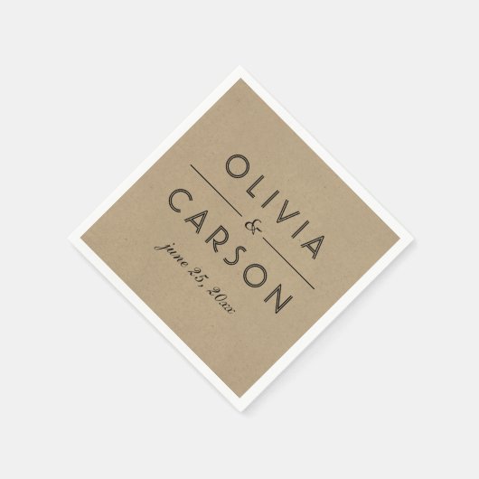 Monogram van het moderne Kraft- en Zwarte Weddensc Servetten (Hoek)