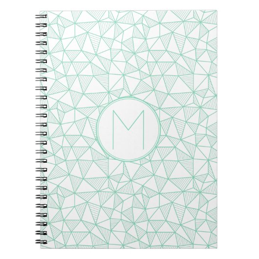Monogram van het Munt en van het Witte Moderne Geo Notitieboek (Voorkant)