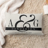 Monogram van het Newly Minted Matrimony Couple Kussen (Deken)