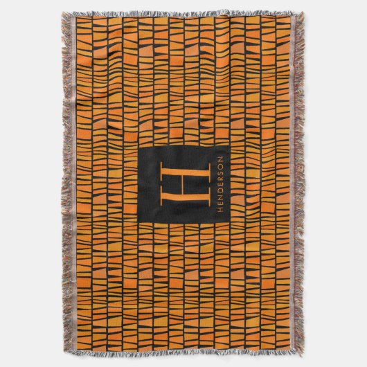 Monogram van het Oranje Domino-patroon, met Afrika Deken (Voorkant Verticaal)