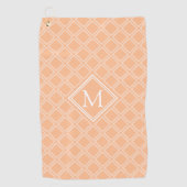 Monogram van het Oranje en witte diamantpatroon va Golfhanddoek (Voorkant)