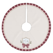 Monogram van het paar Crest Bow Kerstboomrok Kerstboom Rok (Voorkant)