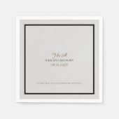 Monogram van het paar (namen/initiaal) op wit servetten (Voorkant)