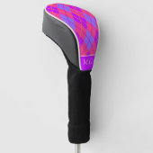 Monogram van het Patroon van de Helderroze Roze en Golfheadcover (Schuin)