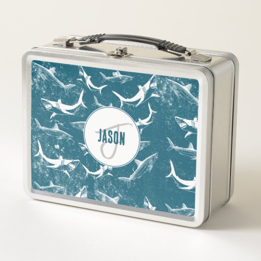 Monogram van het patroon van het Blauwe Shark (Voorkant)