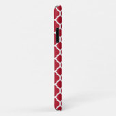 Monogram van het Red Lattice Pattern Navy Case-Mate iPhone Case (Achterkant/rechts)