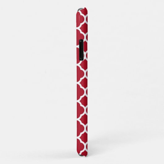 Monogram van het Red Lattice Pattern Navy Case-Mate iPhone Case (Achterkant/rechts)