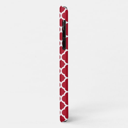 Monogram van het Red Lattice Pattern Navy Case-Mate iPhone Case (Achterkant/links)