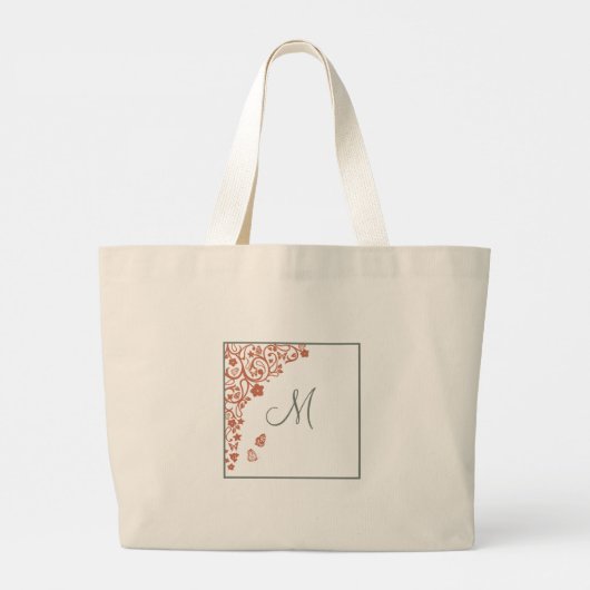 Monogram van het Sage-script voor Terracotta Butte Grote Tote Bag (Achterkant)