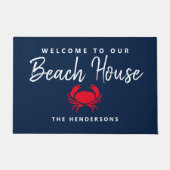 Monogram van het strand House Nautical Navy Blue R Deurmat (Voorkant)